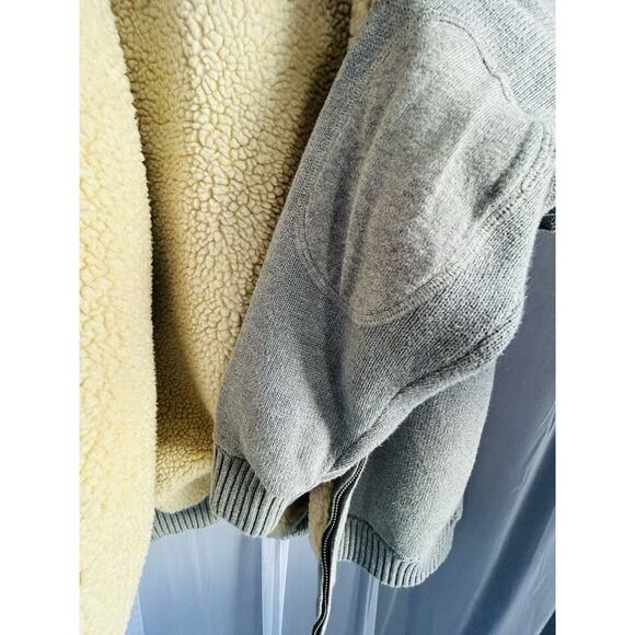 Tommy Hilfiger (XL) Jacket Mens Extra Large Zip Gray Fleece Elbow Patches Heavy - Picture 9 of 16